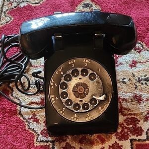 Vintage Black Rotary Dial Telephone